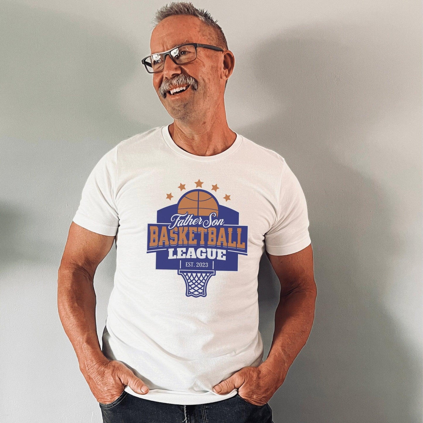 Vater-Sohn-Basketball-Liga – Personalisierte Jahrgang-T-Shirts - GiftHaus