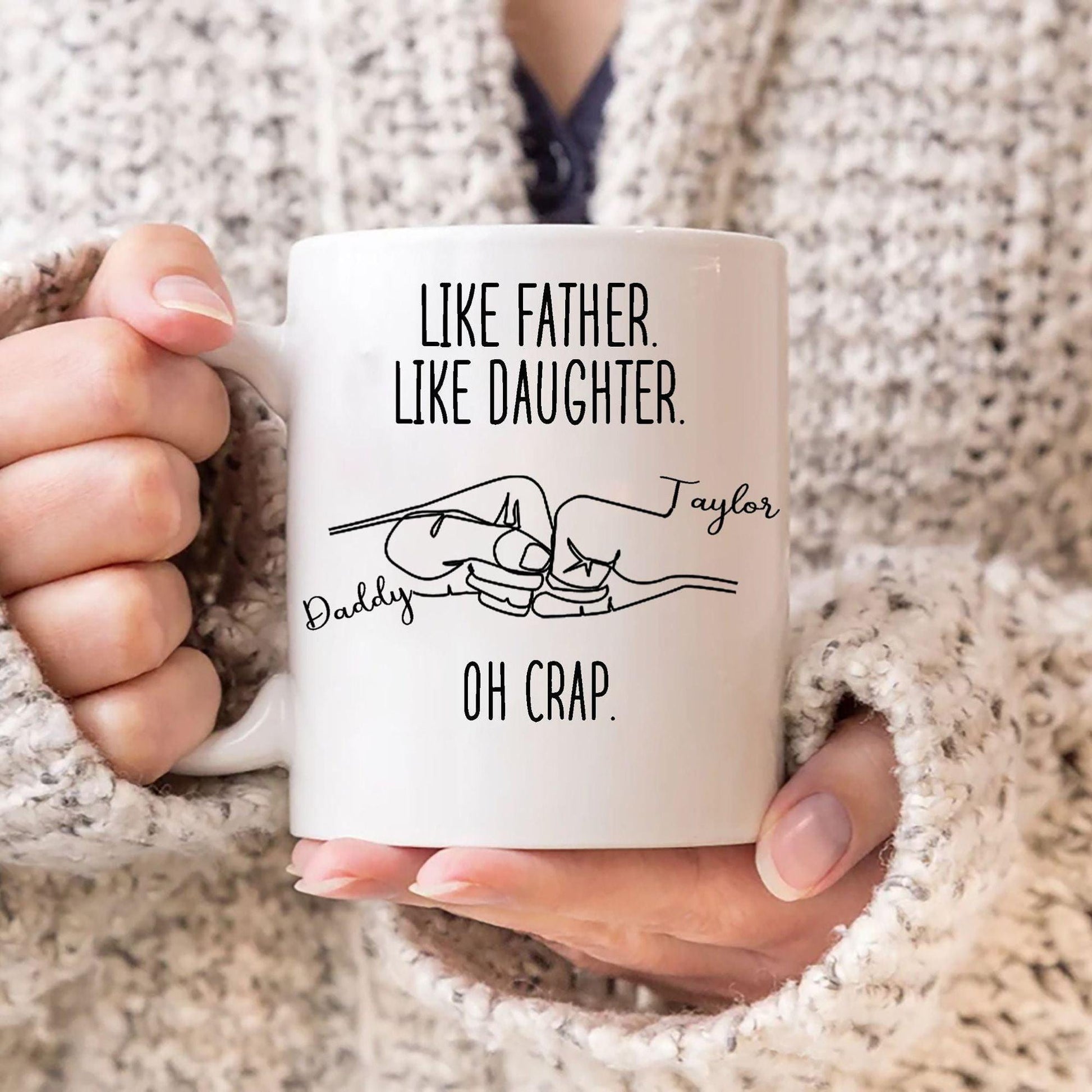 Wie Vater wie Tochter Oh Crap personalisierte Tasse, lustige Vater-Tochter-Tasse - GiftHaus