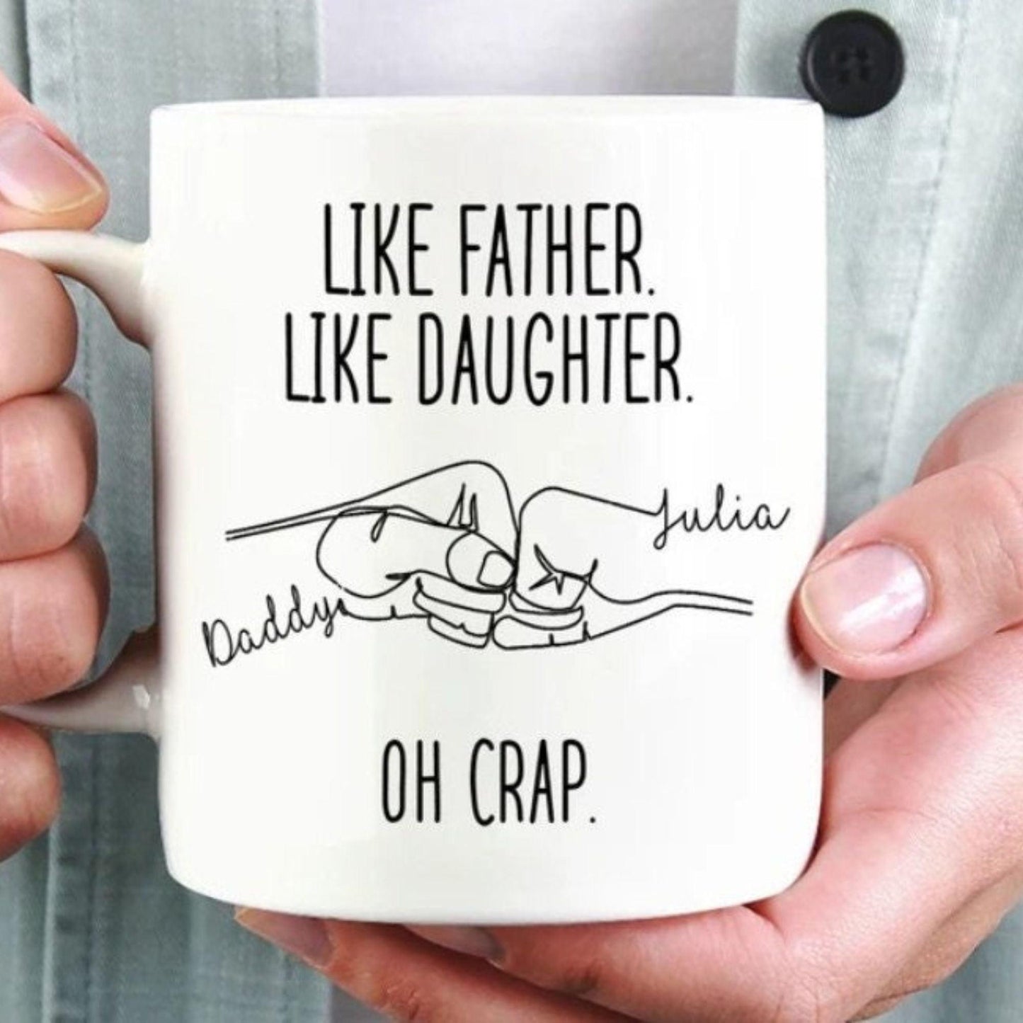 Wie Vater wie Tochter Oh Crap personalisierte Tasse, lustige Vater-Tochter-Tasse - GiftHaus