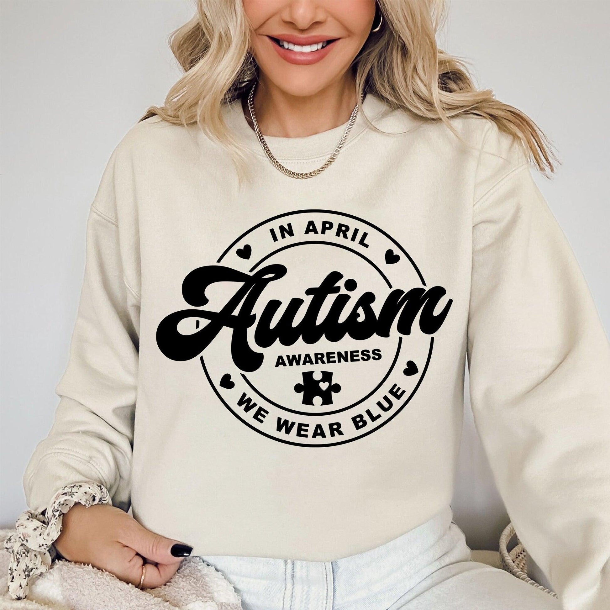 Wir Tragen Blau Sweatshirt und Shirts -Autismus Bewusstsein Geschenke - GiftHaus