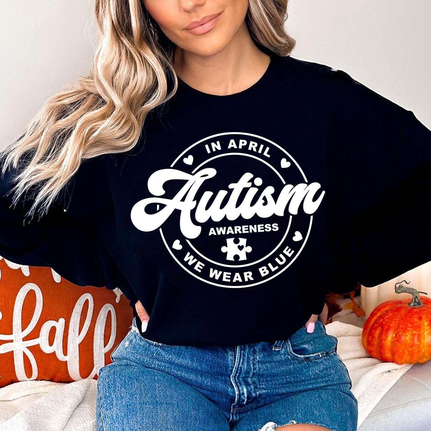 Wir Tragen Blau Sweatshirt und Shirts -Autismus Bewusstsein Geschenke - GiftHaus